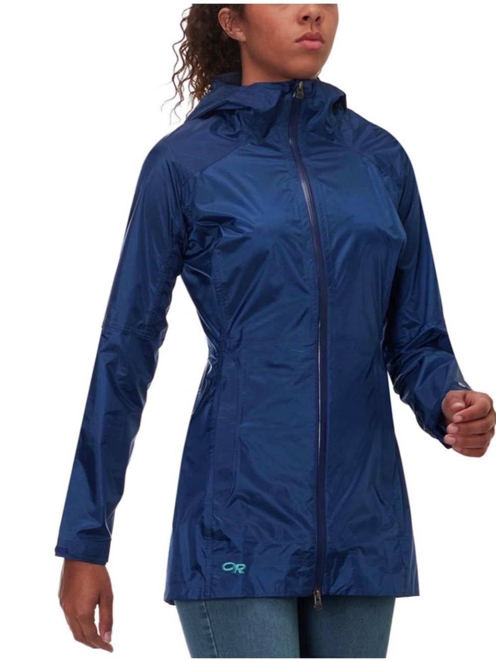 Outdoor Research Women’s Sz S Blue Jacket Helium Traveler Lightweight Hooded